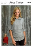 Knitting Pattern - James C Brett JB387 - Diamond DK - Sweater & Slipover